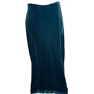 Laura Ashley Velvet Maxi Skirt Womens Medium Teal Elegant Party